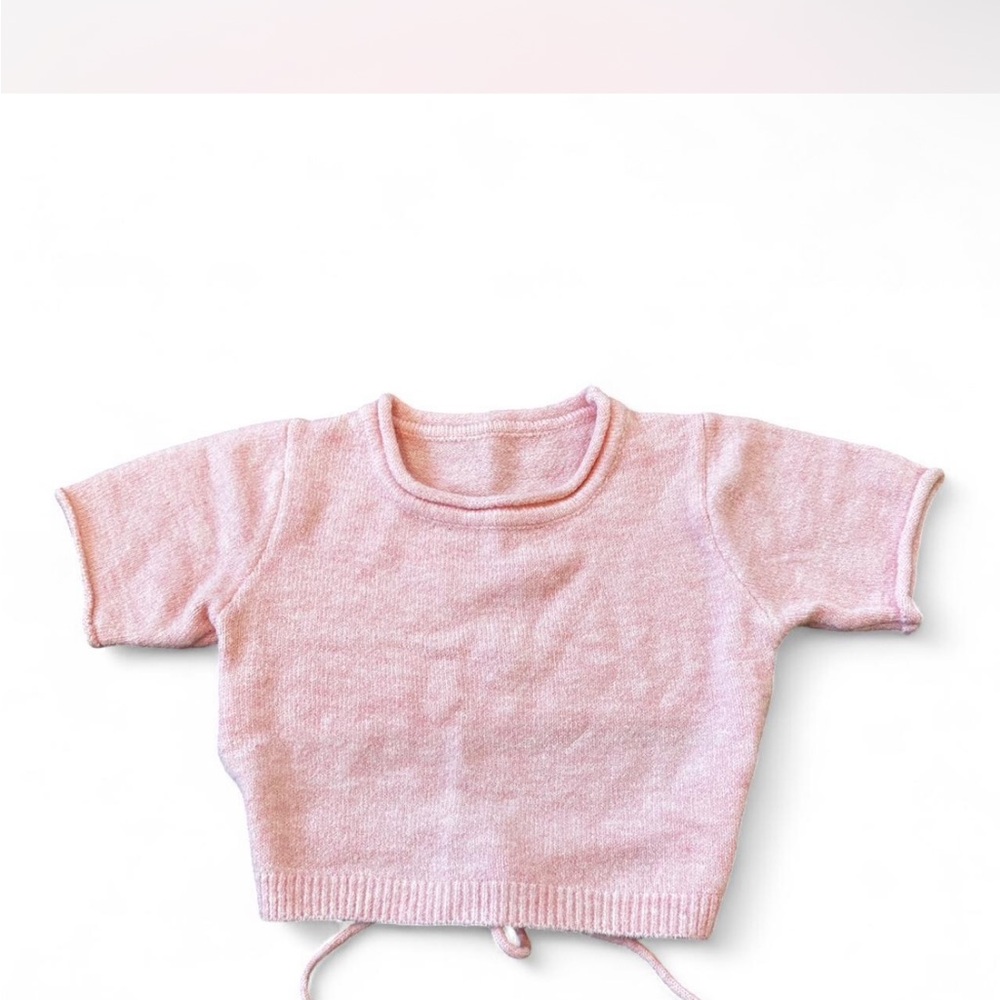 Pink Knitted Crop Top
